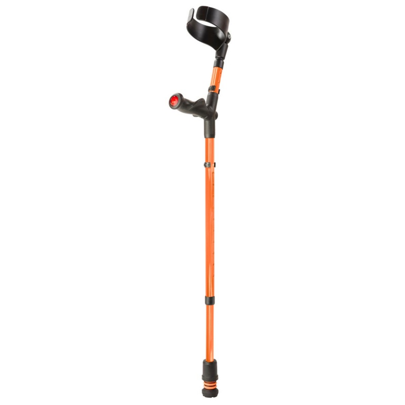 Flexyfoot Comfort Grip Double Adjustable Orange Crutch for the Right Hand